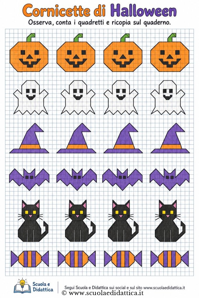 Cornicette di Halloween a quadretti da stampare