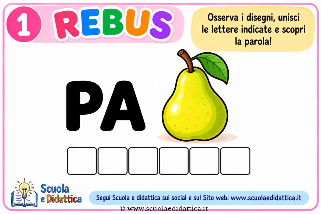 Giochi didattici per bambini rebus 3