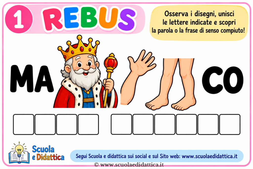 Giochi didattici per bambini rebus 12