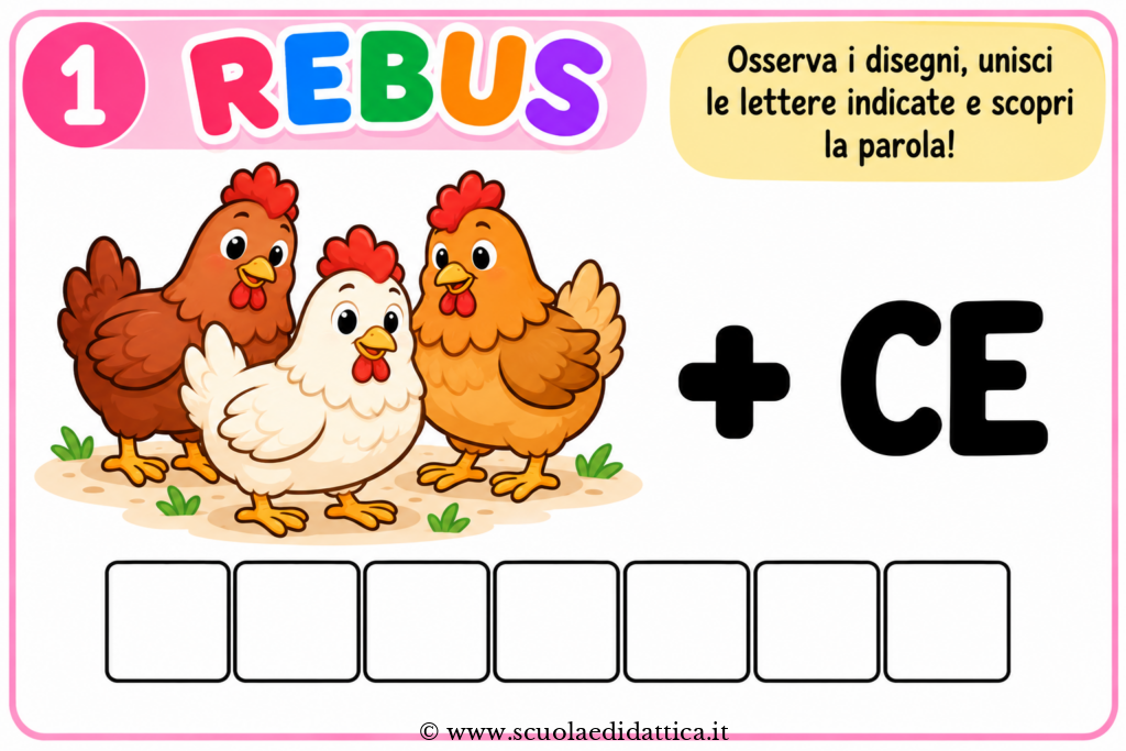 Giochi didattici per bambini rebus 14