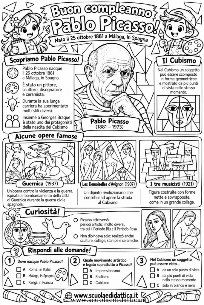 Grandi artisti per bambini: Picasso da colorare