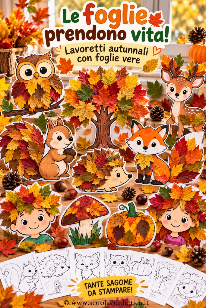 Lavoretti con foglie per bambini